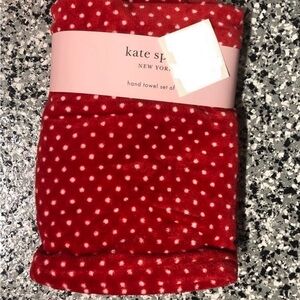 Kate Spade Red Polka Dot Bathroom Hand Towel Valentine Set